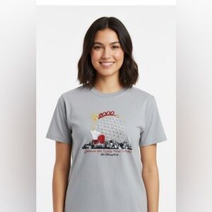 Disney EPCOT 2000 Embroidered Tee Size L Vintage